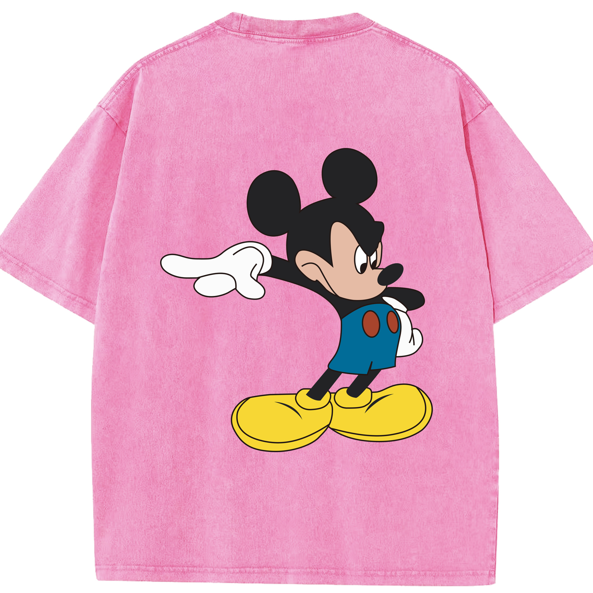 （画像用） ミッキーマウス Mickey Mouse 綿100% ヴィンテージ風 半袖Tシャツ（背面プリント）